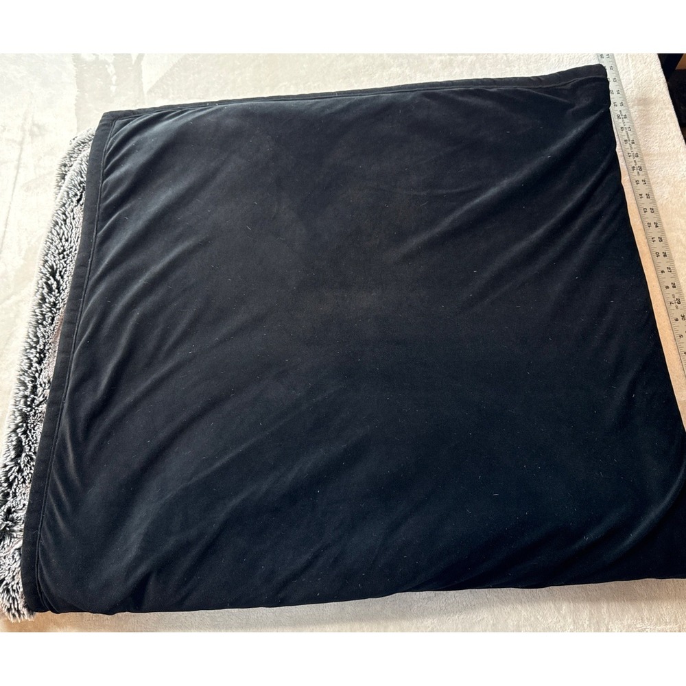 Mon Chateau Luxury Collection Luxe Faux Fur Throw Blanket 60X70 Slate - Picture 2 of 4